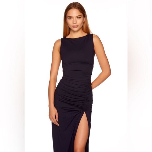 NWT Susana Monaco Sleeveless Shirred Side Dress Midnight size XS - Picture 3 of 13